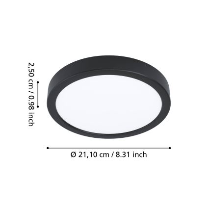 Eglo - LED łazienkowa lampa sufitowa LED/11,5W/230V śr. 21,1 cm IP44 czarna