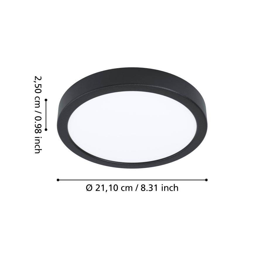 Eglo - LED łazienkowa lampa sufitowa LED/11,5W/230V śr. 21,1 cm IP44 czarna
