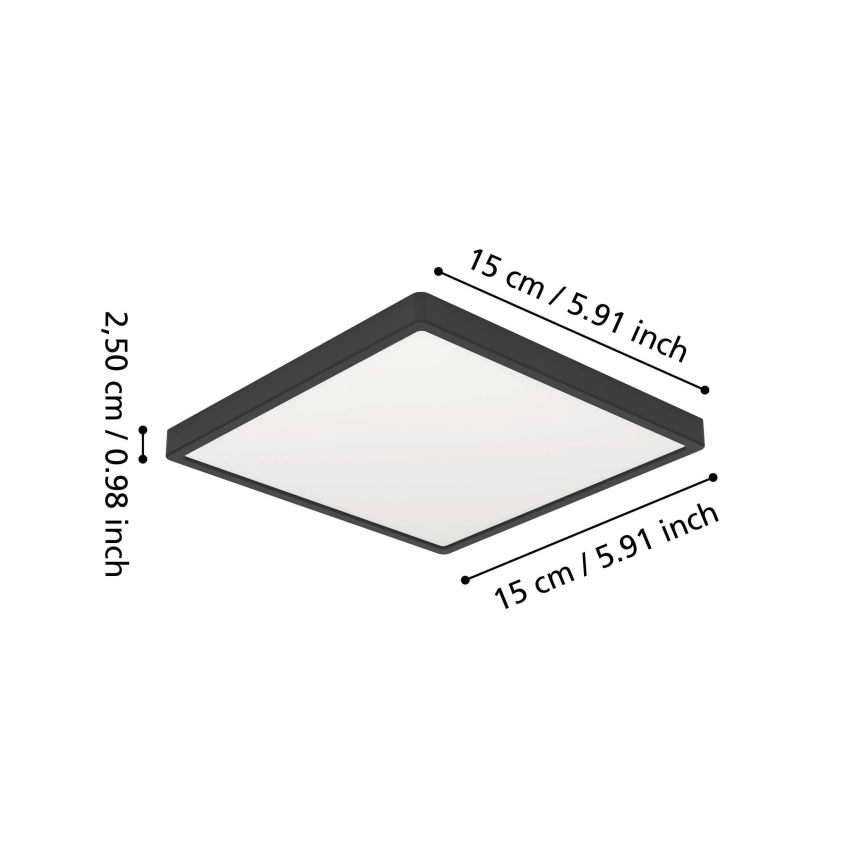 Eglo - LED plafon łazienkowy LED/7W/230V 15x15 cm IP44 czarny