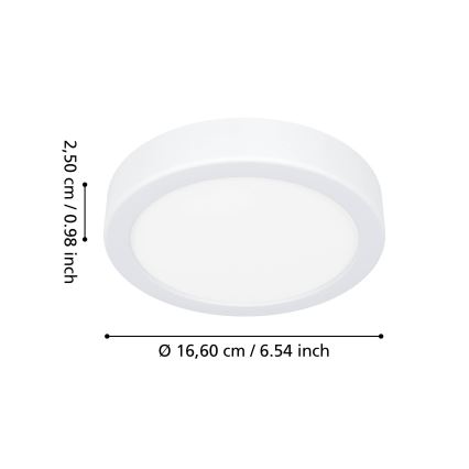 Eglo - Łazienkowy plafon LED/7,5 W/230 V, średnica 16,6 cm, IP44, biały