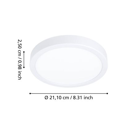 Eglo - Oprawa sufitowa łazienkowa LED/11,5W/230V śr. 21,1 cm IP44 biała