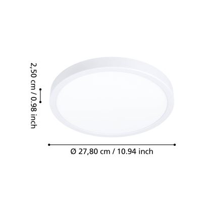Eglo - Oprawa sufitowa LED do łazienki LED/14,2W/230V 2700/4000/6500K śr. 27,8 cm IP44 biała