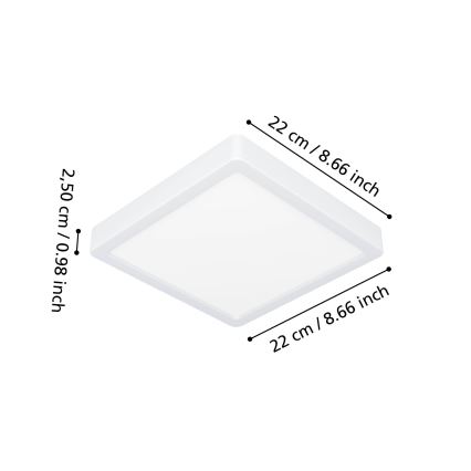 Eglo - sufitowa lampa łazienkowa LED/10,5W/230V 22x22 cm IP44 biała