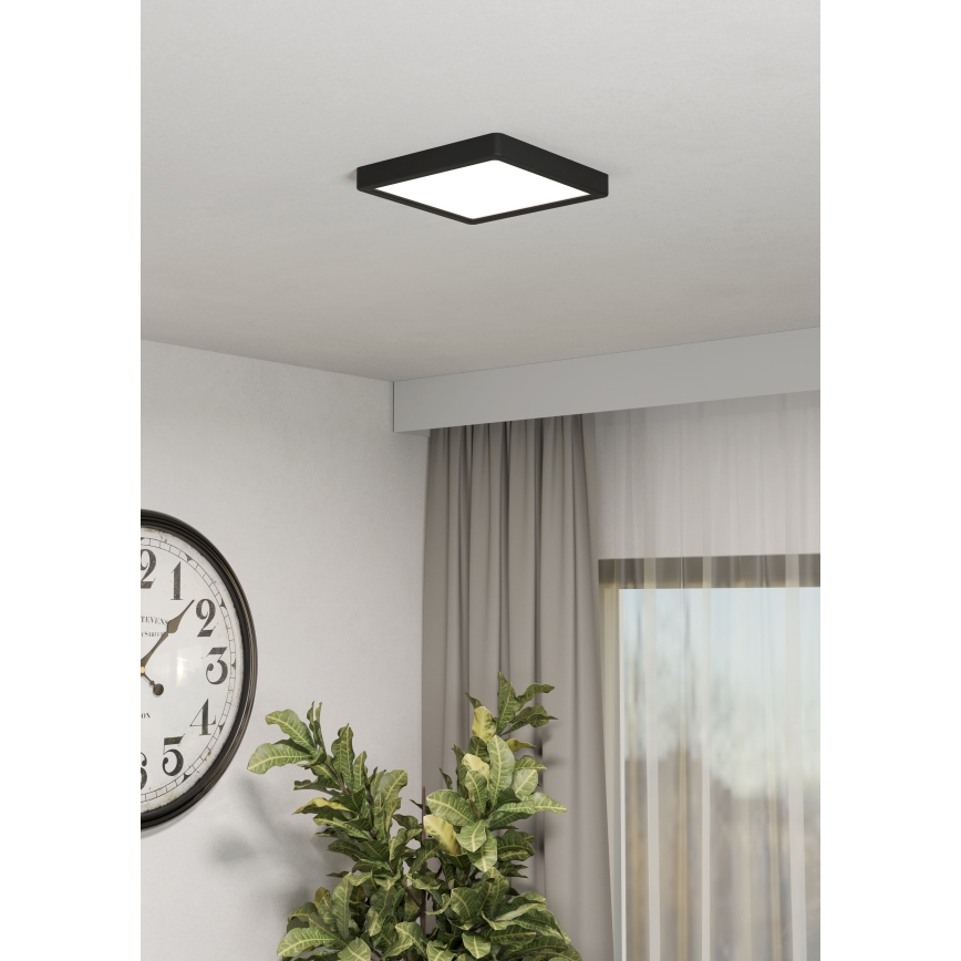 Eglo - LED RGBW ściemnialna oprawa sufitowa do łazienki LED/10,5W/230V 2700-6500K 22x22 cm IP44 czarna