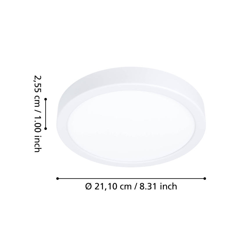 Eglo - LED RGBW ściemnialna lampa sufitowa do łazienki LED/11,2W/230V 2700-6500K śr. 21,1 cm IP44 biała