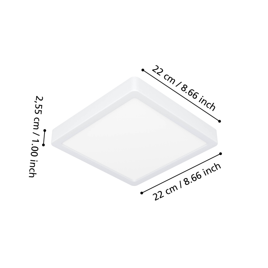 Eglo - LED RGBW ściemnialny sufitowy plafon łazienkowy LED/10,5W/230V 2700-6500K 22x22 cm IP44 biały