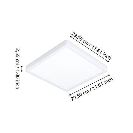 Eglo - LED RGBW ściemnialna łazienkowa lampa sufitowa LED/13,5W/230V 2700-6500K 29,5x29,5 cm IP44 biała