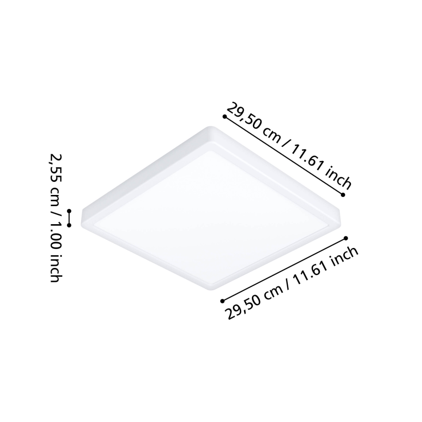 Eglo - LED RGBW ściemnialna łazienkowa lampa sufitowa LED/13,5W/230V 2700-6500K 29,5x29,5 cm IP44 biała