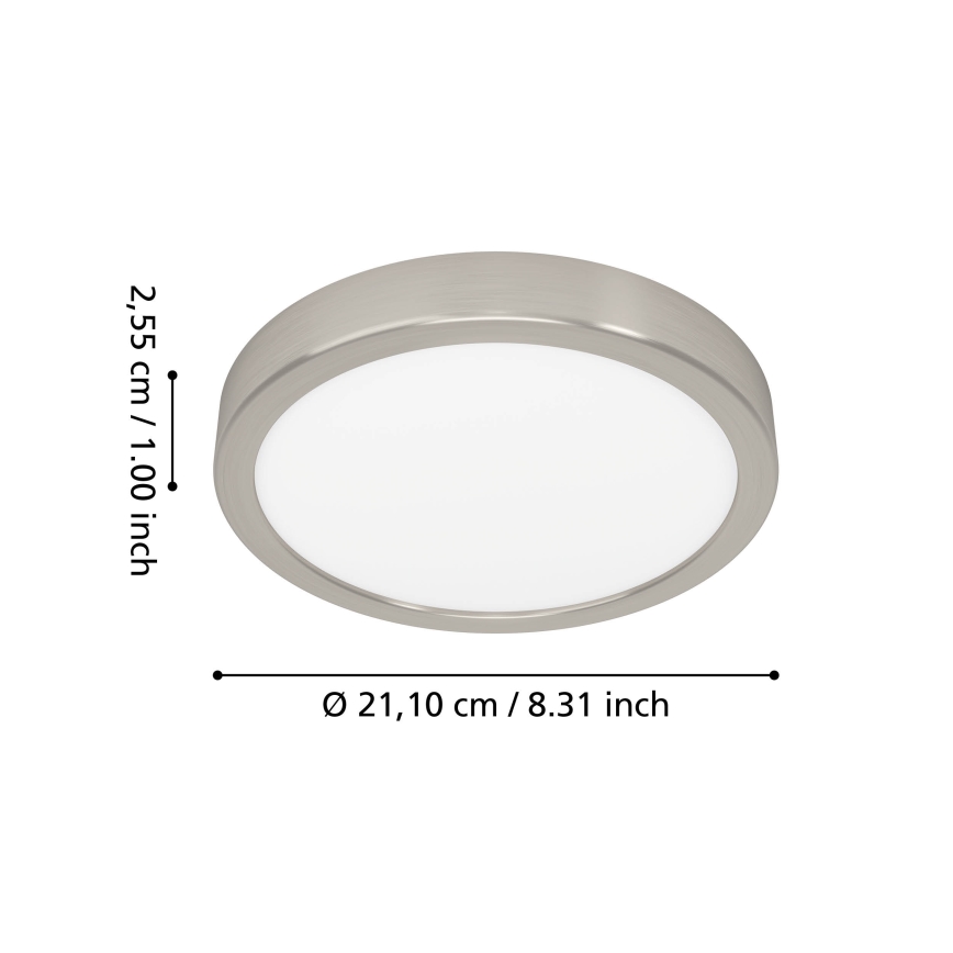 Eglo - LED RGBW ściemnialny plafon łazienkowy LED/11,2W/230V 2700-6500K Ø 21,1 cm IP44 matowy chrom
