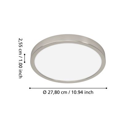 Eglo - LED RGBW ściemnialny plafon łazienkowy LED/14,3W/230V 2700-6500K śr. 27,8 cm IP44 matowy chrom