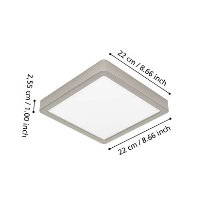 Eglo - LED RGBW ściemnialny plafon łazienkowy LED/10,5W/230V 2700-6500K 22x22 cm IP44 matowy chrom