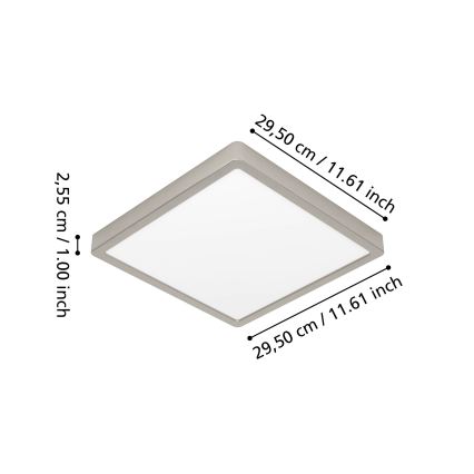 Eglo - LED RGBW Ściemnialna oprawa sufitowa do łazienki LED/13,5W/230V 2700-6500K 29,5x29,5 cm IP44 chrom matowy