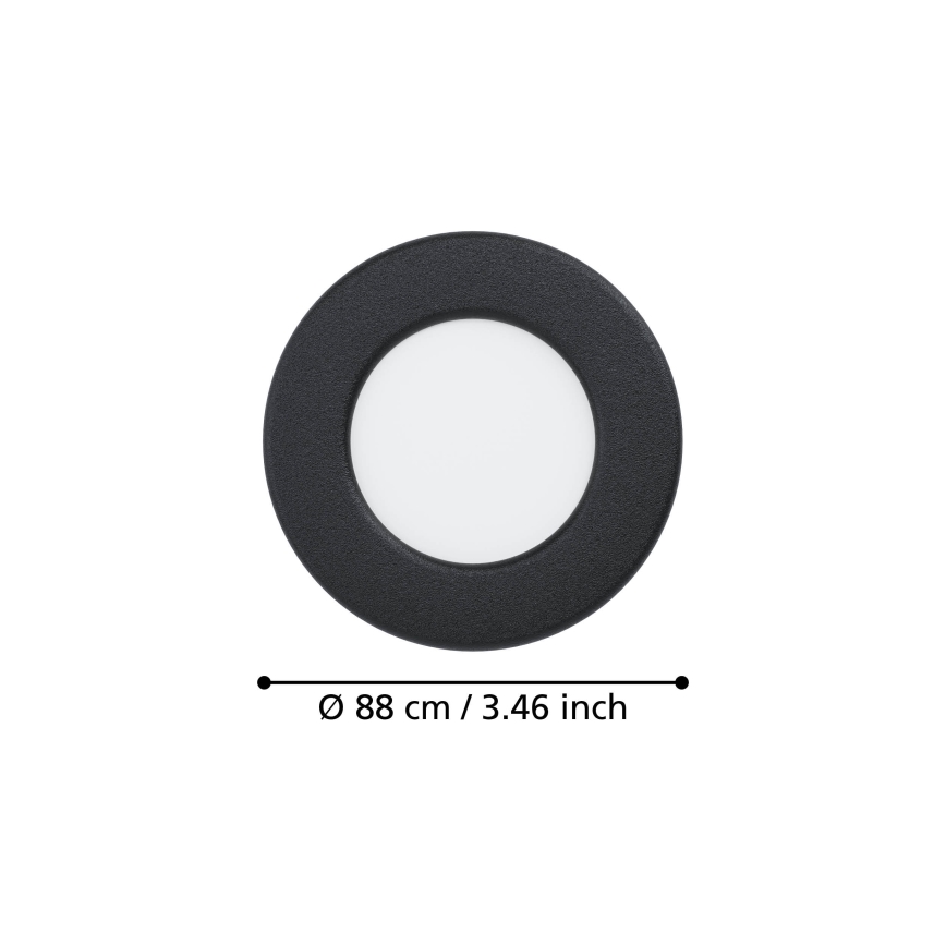 Eglo - Oprawa sufitowa wpuszczana LED/3,7W/230V 2700/4000/6500K śr. 8,8 cm czarna