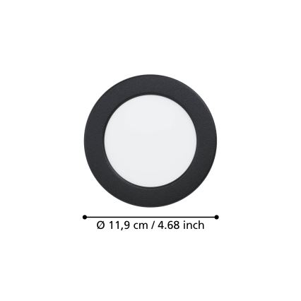 Eglo - Oprawa wpuszczana LED/6,3W/230V 2700/4000/6500K śr. 11,9 cm czarna