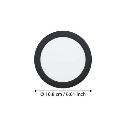 Eglo - Wpuszczana oprawa sufitowa LED/10,5W/230V 2700/4000/6500K śr. 16,8 cm czarna