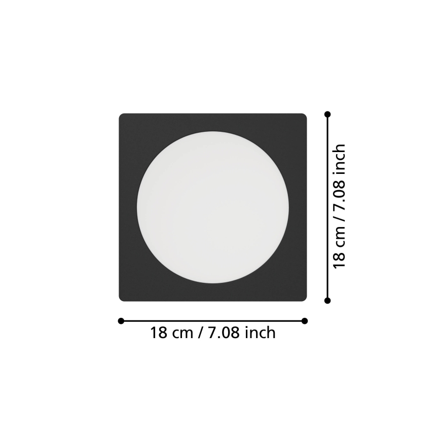 Eglo - LED oprawa wpuszczana LED/10,5W/230V 2700/4000/6500K 16,6x16,6 cm czarna