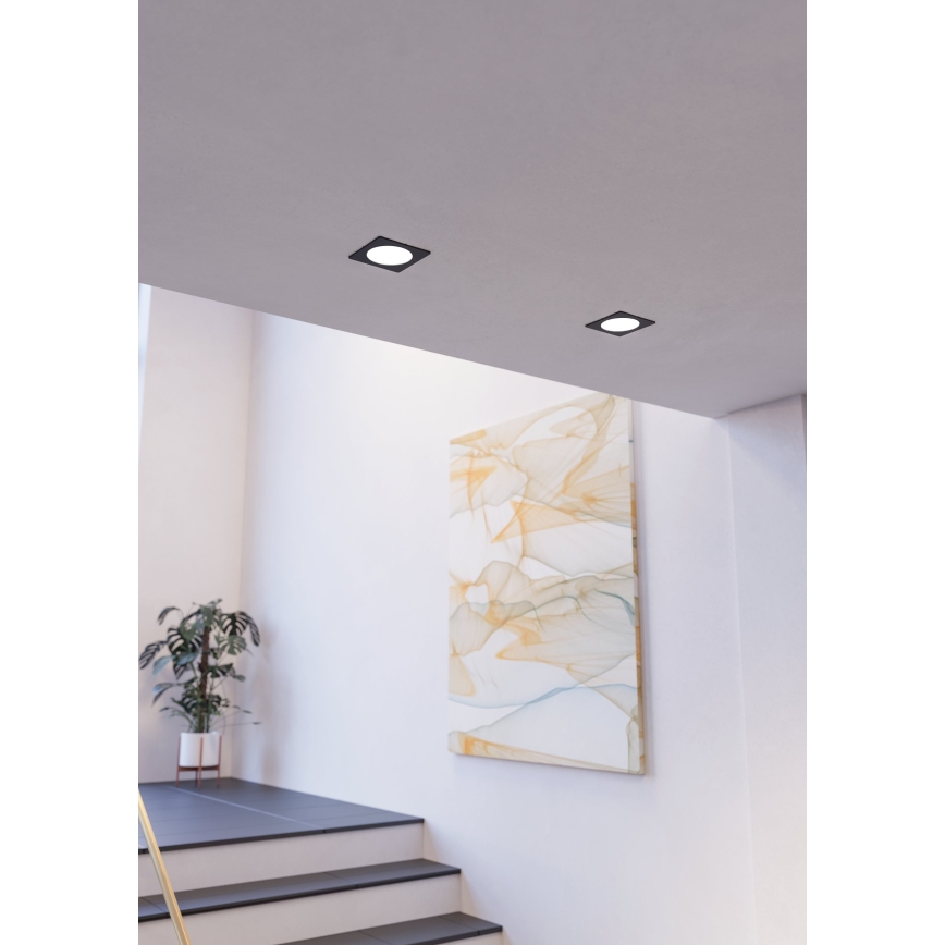 Eglo - LED oprawa wpuszczana LED/18,5W/230V 2700/4000/6500K 21,6x21,6 cm czarna
