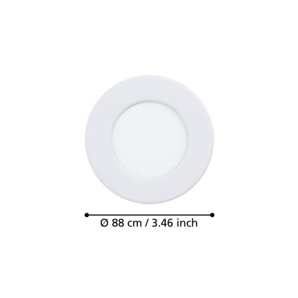 Eglo - ZESTAW 3x wpuszczane oprawy sufitowe LED/3,7W/230V 2700/4000/6500K śr. 8,8 cm białe
