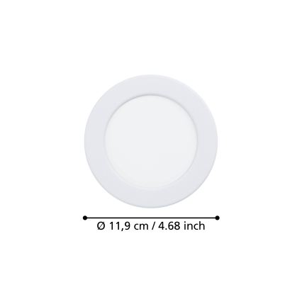 Eglo - Oprawa sufitowa wpuszczana LED/6,3W/230V 2700/4000/6500K śr. 11,9 cm biała