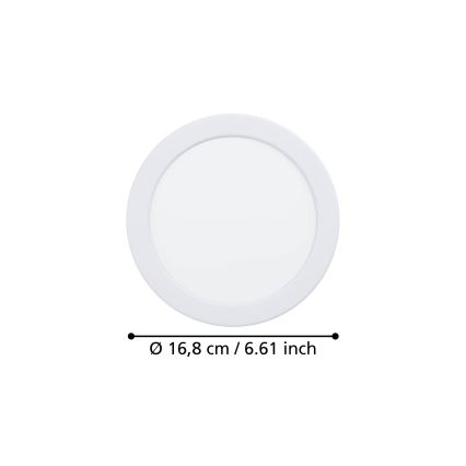 Eglo - Oprawa wpuszczana LED/10,5W/230V 2700/4000/6500K śr. 16,8 cm biała