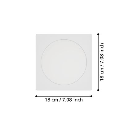 Eglo - Oprawa wpuszczana LED/10,5W/230V 2700/4000/6500K 16,6x16,6 cm czarna