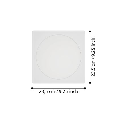 Eglo - Wpuszczana oprawa sufitowa LED/18,5W/230V 2700/4000/6500K 21,6x21,6 cm biała