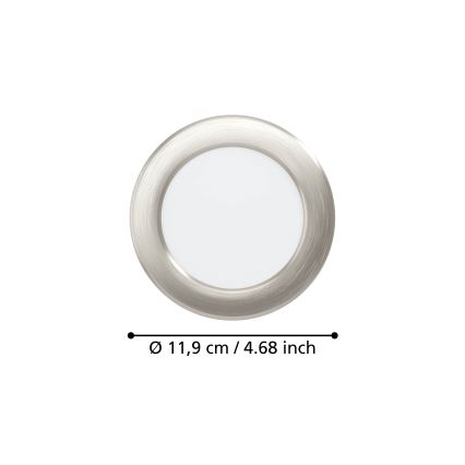 Eglo - Oprawa wpuszczana LED/6,3W/230V 2700/4000/6500K śr. 11,9 cm matowy chrom