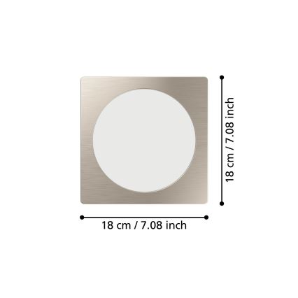 Eglo - LED Oprawa sufitowa LED/10,5W/230V 2700/4000/6500K 16,6x16,6 cm matowy chrom