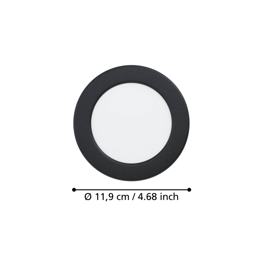 Eglo - LED oprawa wpuszczana do łazienki LED/6,3W/230V 2700/4000/6500K śr. 11,9 cm IP44 czarna