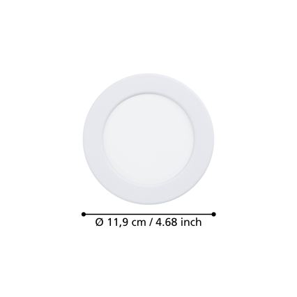 Eglo - LED wpuszczana oprawa sufitowa do łazienki LED/6,3W/230V 2700/4000/6500K śr. 11,9 cm IP44 biała