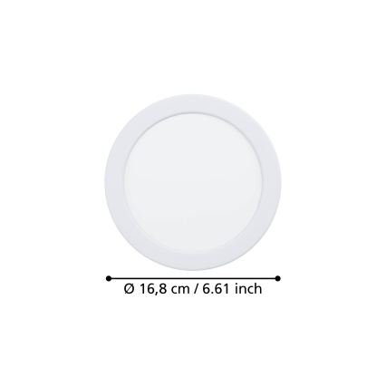 Eglo - LED wpuszczana oprawa sufitowa do łazienki LED/10,5W/230V 2700/4000/6500K śr. 16,8 cm IP44 biały