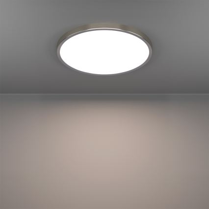 Eglo - LED RGBW ściemnialna łazienkowa oprawa sufitowa LED/17,5W/230V 2700-6500K Ø 38,9 cm IP44 matowy chrom