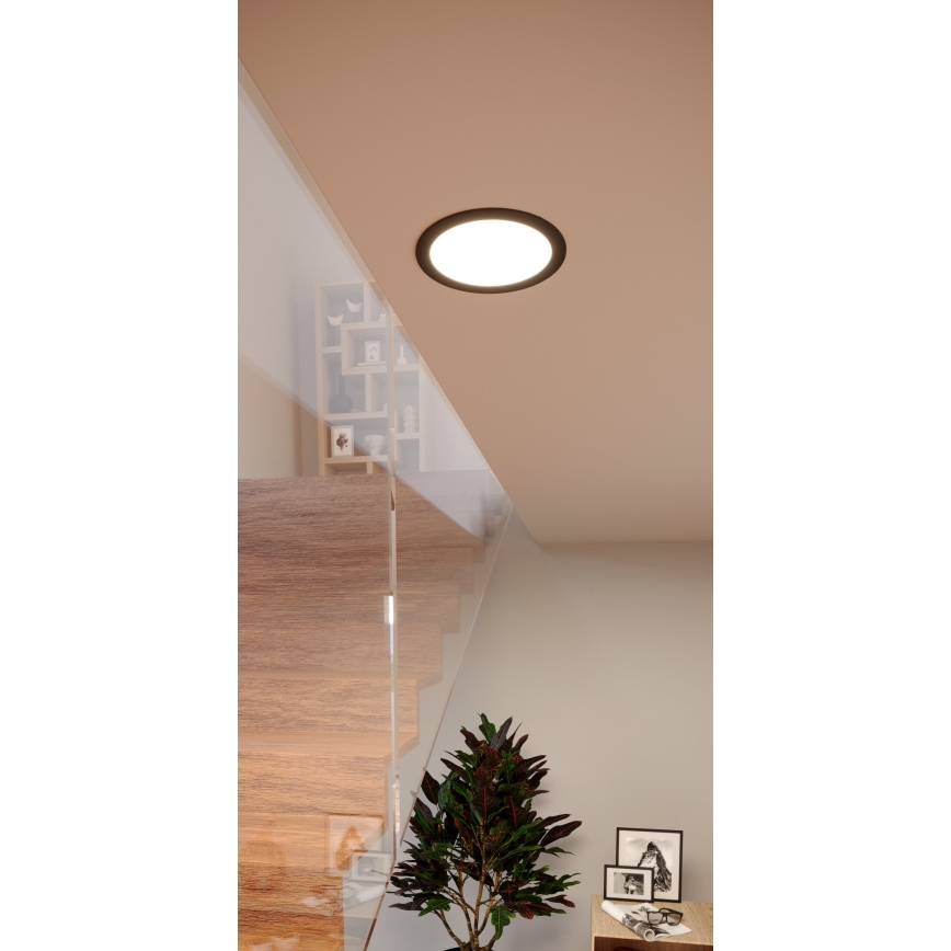 Eglo - LED RGBW ściemnialna oprawa wpuszczana łazienkowa LED/9,5W/230V 2700-6500K Ø 16,8 cm IP44 czarna