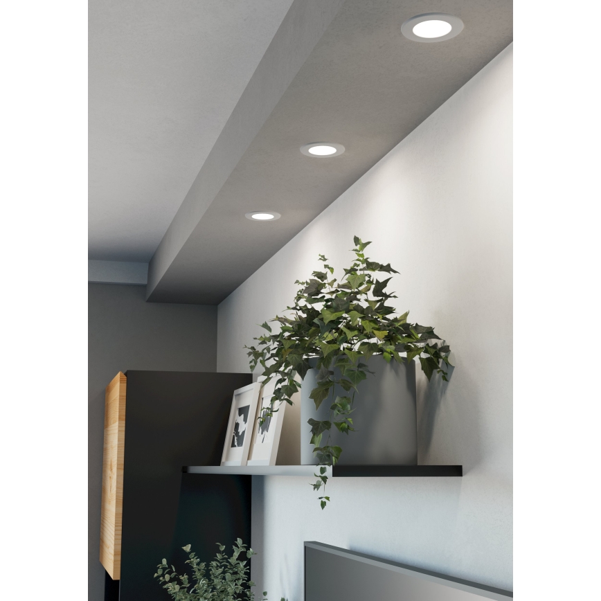 Eglo - ZESTAW 3x LED RGBW ściemnialne wpuszczane oprawy sufitowe do łazienki LED/2,8W/230V 2700-6500K śr. 8,8 cm IP44 biały