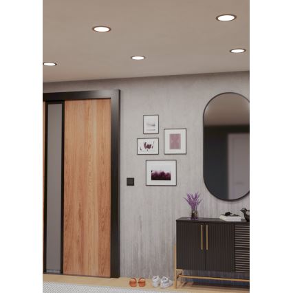 Eglo - LED RGBW ściemnialna wpuszczana oprawa sufitowa do łazienki LED/9,5W/230V 2700-6500K śr. 16,8 cm IP44 matowy chrom