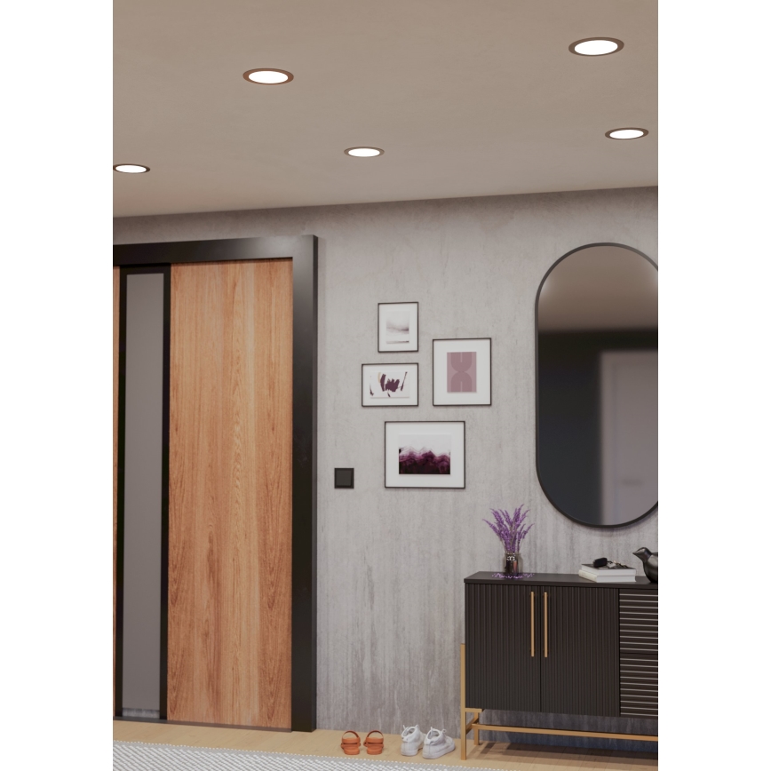 Eglo - LED RGBW ściemnialna wpuszczana oprawa sufitowa do łazienki LED/9,5W/230V 2700-6500K śr. 16,8 cm IP44 matowy chrom