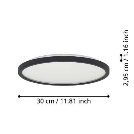 Eglo - LED Plafon łazienkowy LED/13,9W/230V 2700/4000/6500K śr. 30 cm IP44 czarny