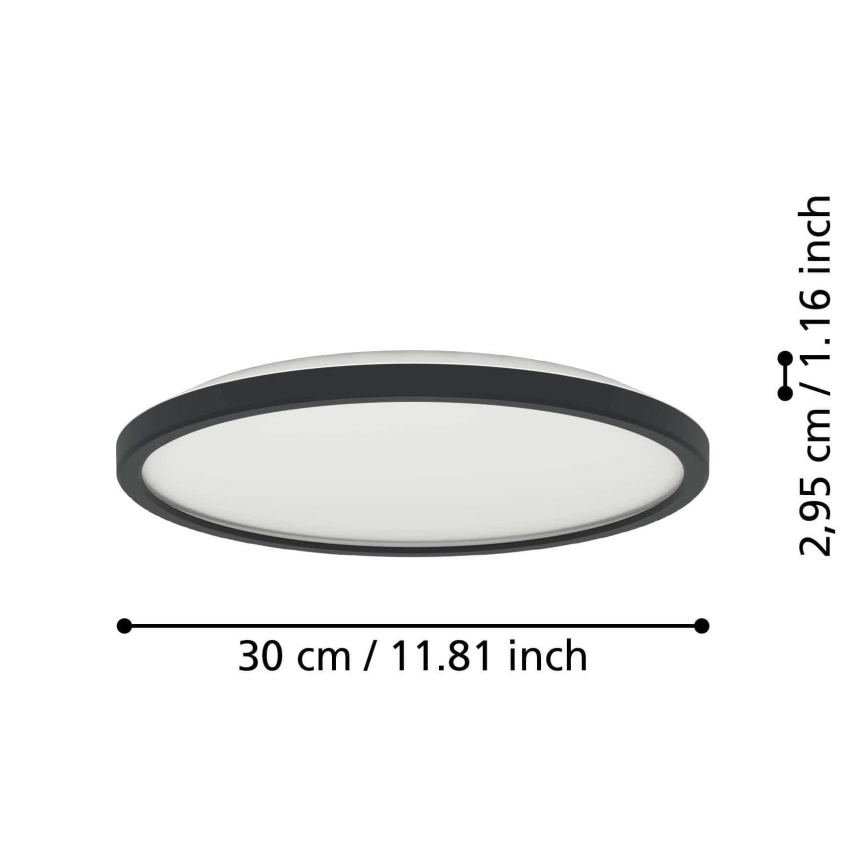 Eglo - LED Plafon łazienkowy LED/13,9W/230V 2700/4000/6500K śr. 30 cm IP44 czarny