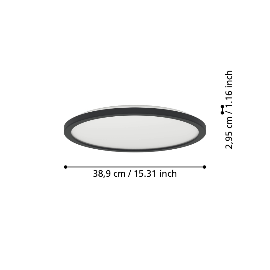 Eglo - LED Plafon łazienkowy LED/18,5W/230V 2700K/4000K/6500K śr. 38,9 cm IP44 czarny