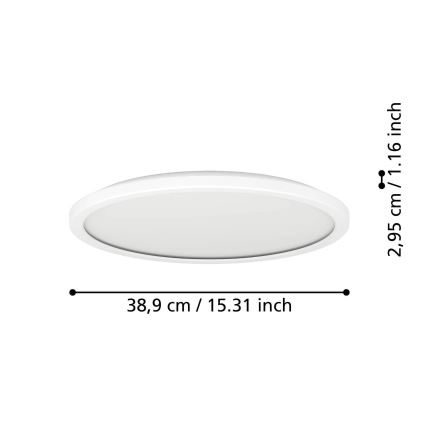 Eglo - LED Plafon łazienkowy LED/18,5W/230V 2700/4000/6500K śr. 38,9 cm IP44 biały