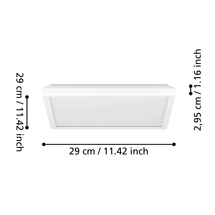 Eglo - LED Plafon łazienkowy LED/13,4W/230V 2700/4000/6500K 29x29 cm IP44 biały