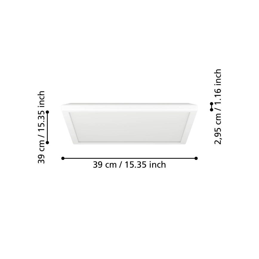 Eglo - LED Plafon łazienkowy LED/17,6W/230V 2700K/4000K/6500K 39x39 cm IP44 biały
