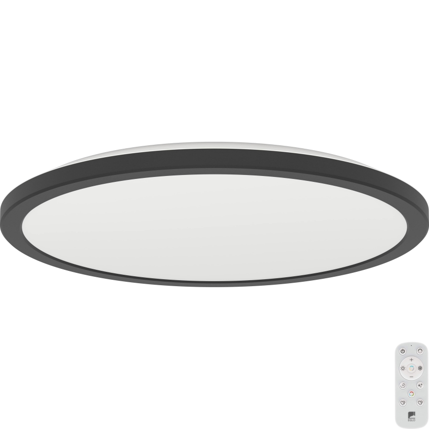 Eglo - LED Ściemnialny plafon łazienkowy LED/18,5W/230V 2700-6500K śr. 38,9 cm IP44 czarny + zdalne sterowanie