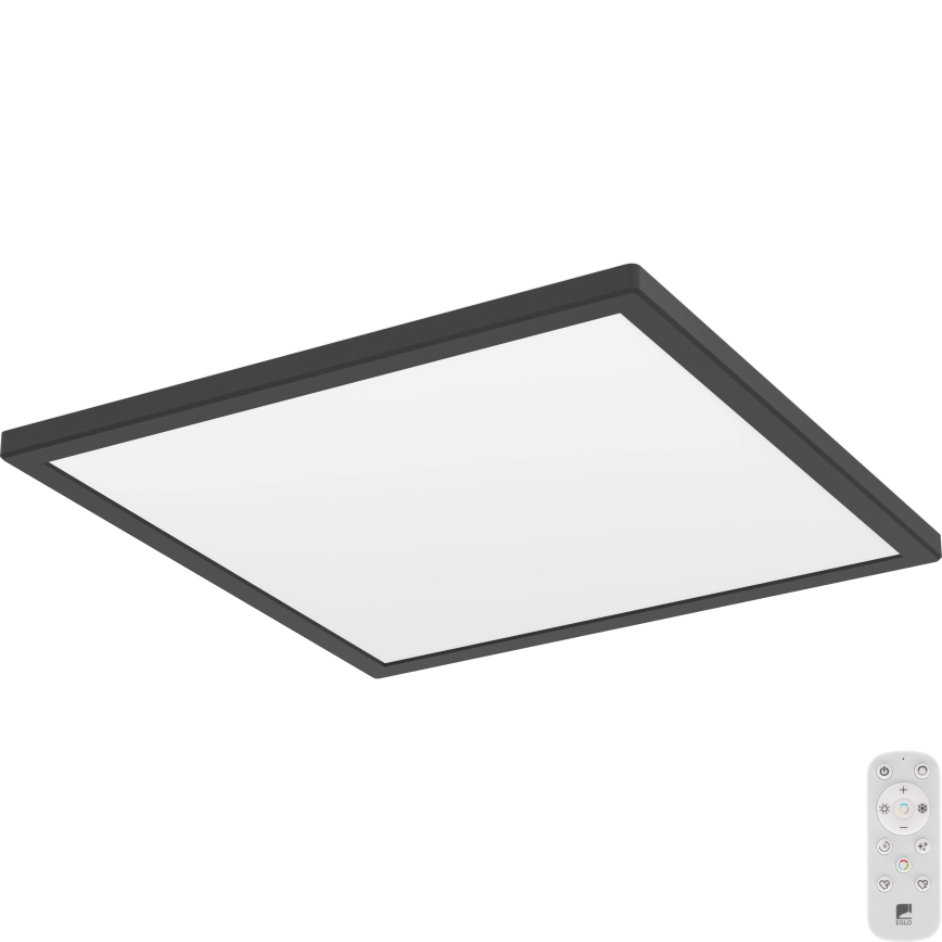 Eglo - LED Ściemnialny plafon łazienkowy LED/17,6W/230V 2700-6500K 39x39 cm IP44 czarny + zdalne sterowanie