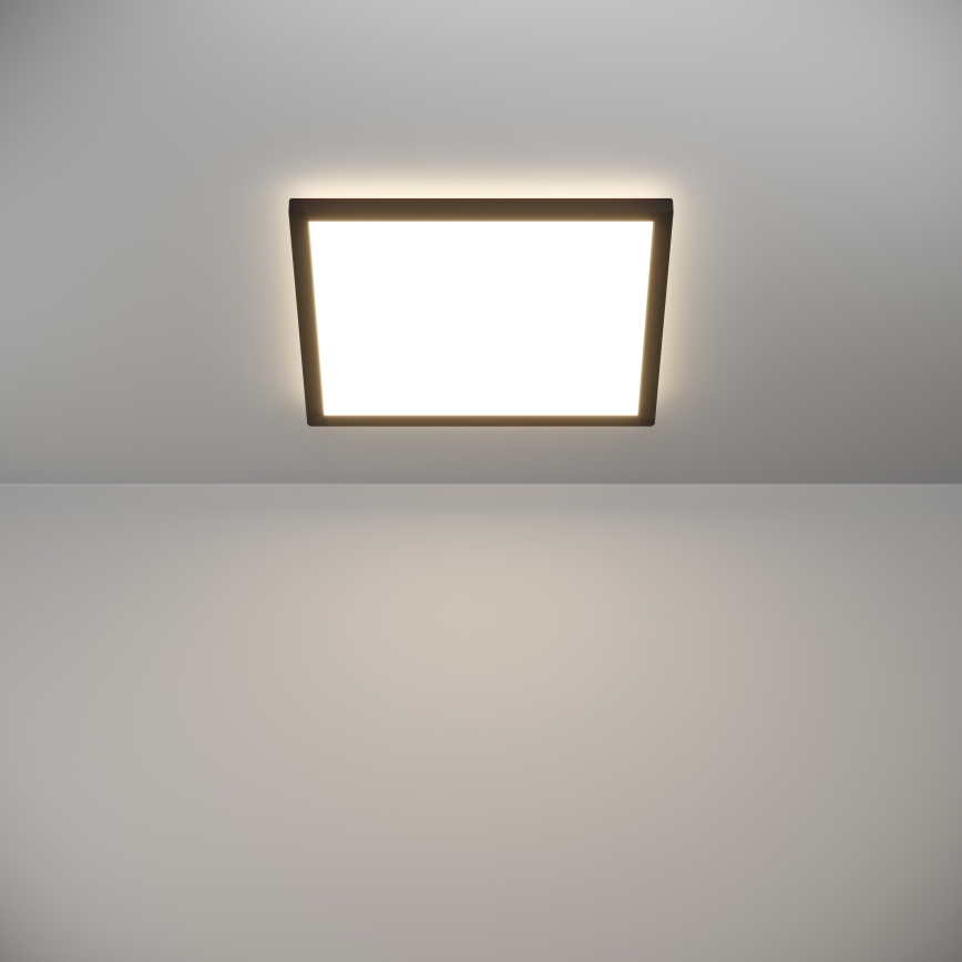 Eglo - LED Ściemnialny plafon łazienkowy LED/17,6W/230V 2700-6500K 39x39 cm IP44 czarny + zdalne sterowanie