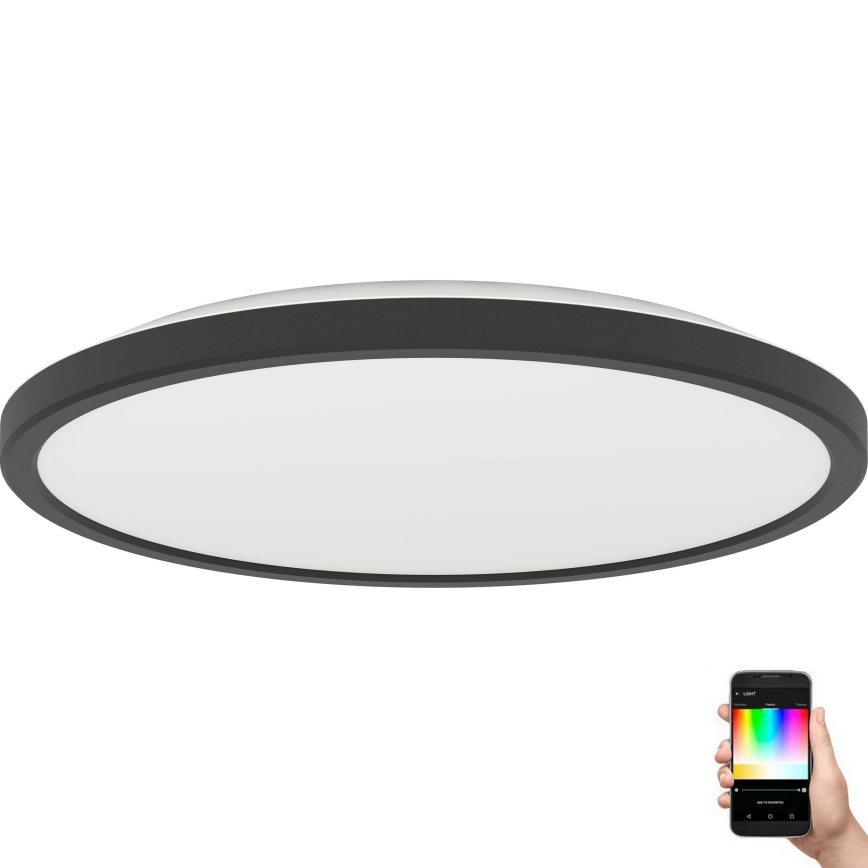 Eglo - LED RGBW Plafon łazienkowy ściemnialny LED/13,9W/230V 2700-6500K śr. 30 cm IP44 czarny ZigBee