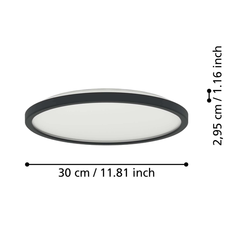 Eglo - LED RGBW Plafon łazienkowy ściemnialny LED/13,9W/230V 2700-6500K śr. 30 cm IP44 czarny ZigBee