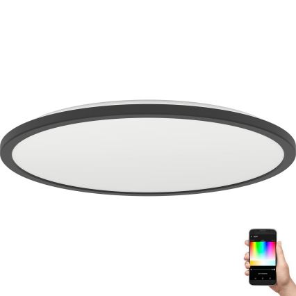 Eglo - LED RGBW Plafon łazienkowy ściemnialny LED/16,8W/230V 2700-6500K śr. 50 cm IP44 czarny ZigBee