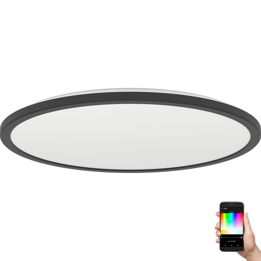 Eglo - LED RGBW Plafon łazienkowy ściemnialny LED/16,8W/230V 2700-6500K śr. 50 cm IP44 czarny ZigBee