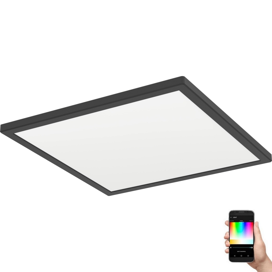 Eglo - LED RGBW Plafon łazienkowy ściemnialny LED/17,6W/230V 2700-6500K 39x39 cm IP44 czarny ZigBee